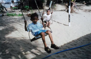 child on swing