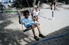 child on swing