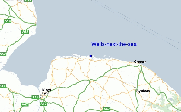 Map showing the location of Wells next the Sea