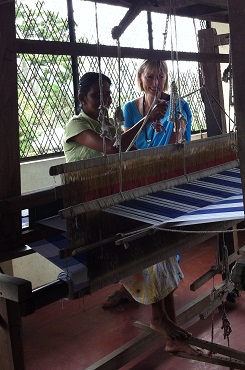 Visiting a weaver