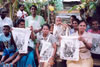 Mothers with jute bags